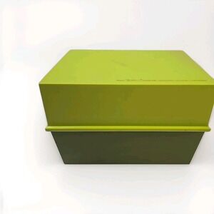 Vintage Betty Crocker Recipe Card Library 1971 Two Tone Green Cookbook File Box